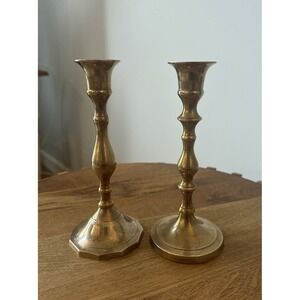 MATCHING PAIR Hosley Decorative‎ Solid Brass Candlsticks 7.5"